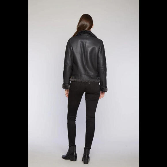 NEW Blueduck Genuine Shearling Flight Jacket in fadded black Sz S #SJ925 - Picture 6 of 9